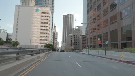 gimbal shot of empty streets through downtown los angels during the covid19 pandemic in los angeles, california