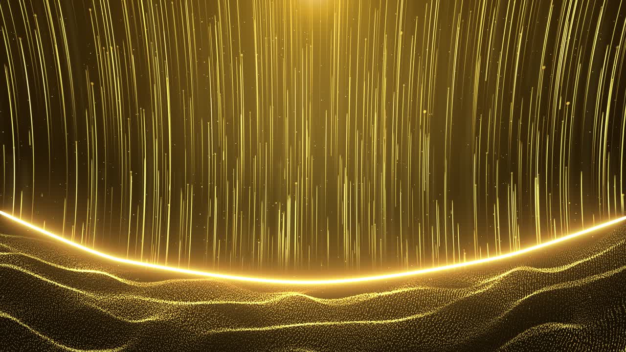 Golden particle light rising golden luxury particle stripe loop background stylish beautiful