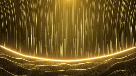 golden particle light rising golden luxury particle stripe loop background stylish beautiful
