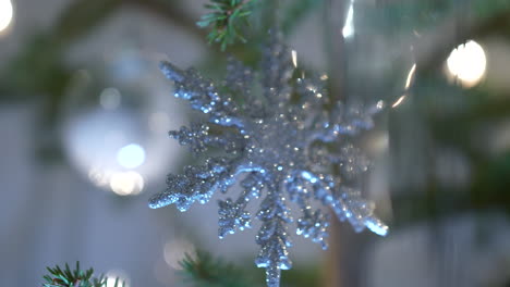 christmas ornament in authentic spruce tree