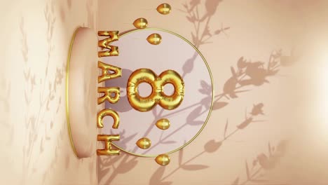 vertical march 8 international women's day is a global holiday animation of flower gold background for e-commerce sale products