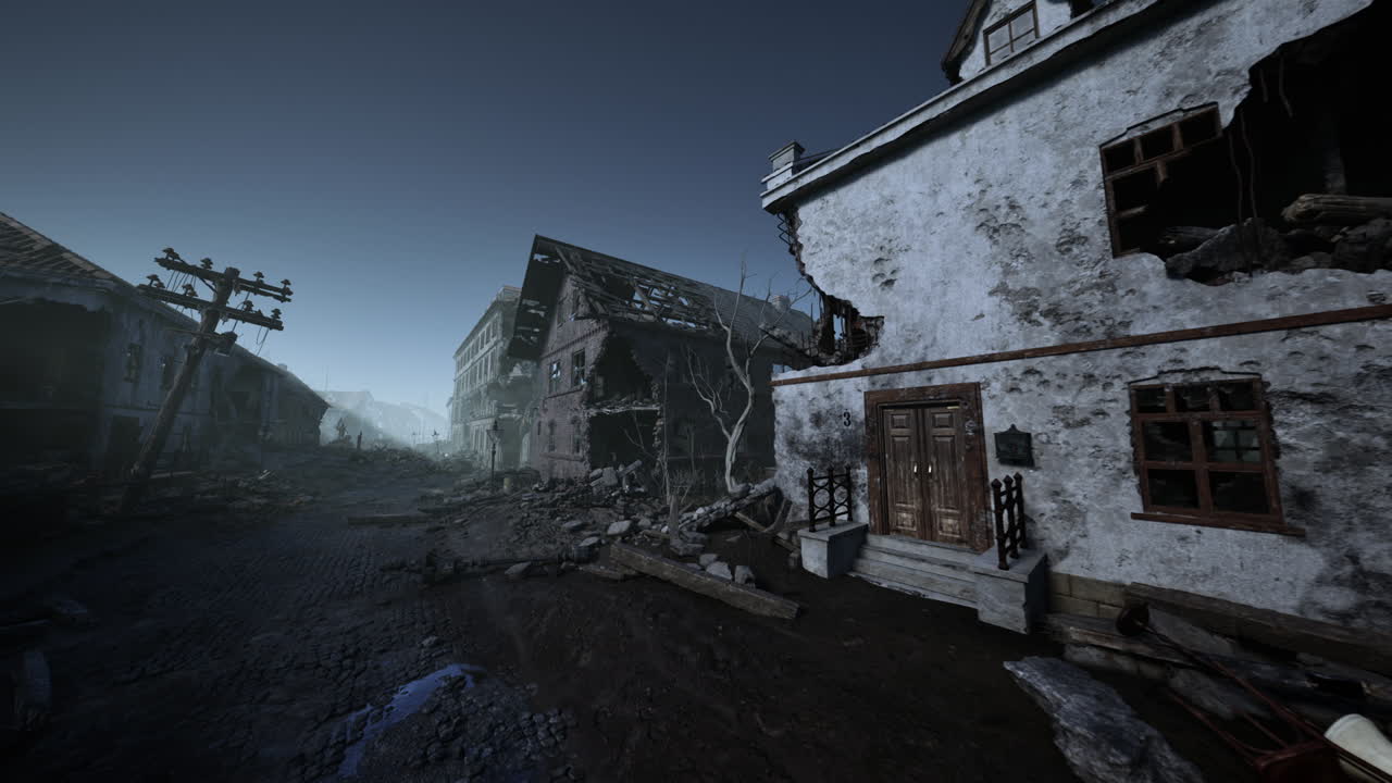 재난 후 폐허가 된 도시