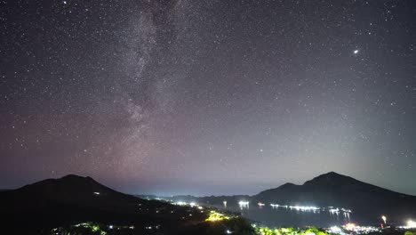 milky way over volcanic landscape