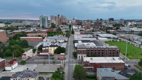 wide shot of louisville, kentucky skyline