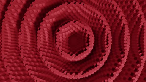 abstract hexagon with offset effect. animation of red pure hex rings. abstract background for a business presentation. seamless loop of 4k 3d rendering.