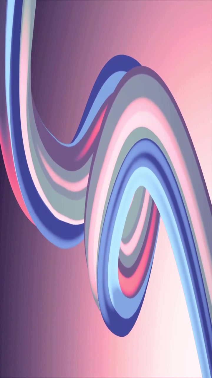 Abstract 3D Animation of Colorful Flowing Ribbons