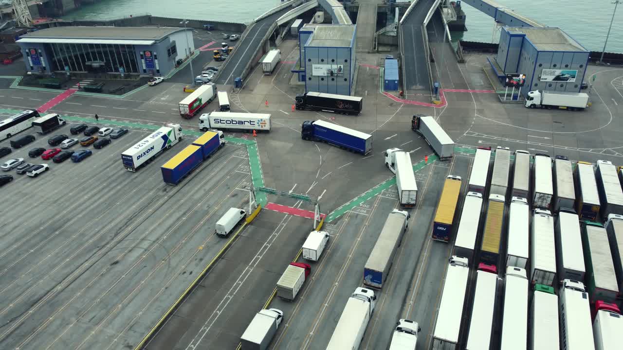 Ferry Terminal with Trucks