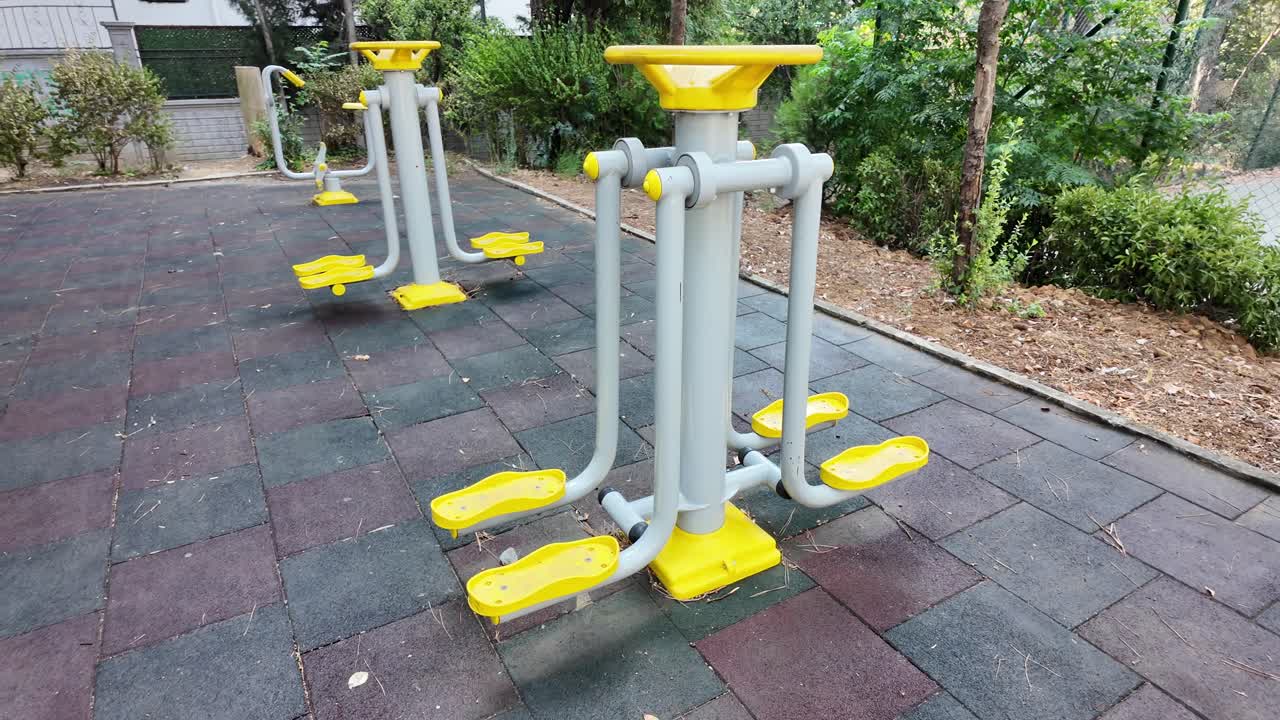 Outdoor Fitness Equipment in a Public Park