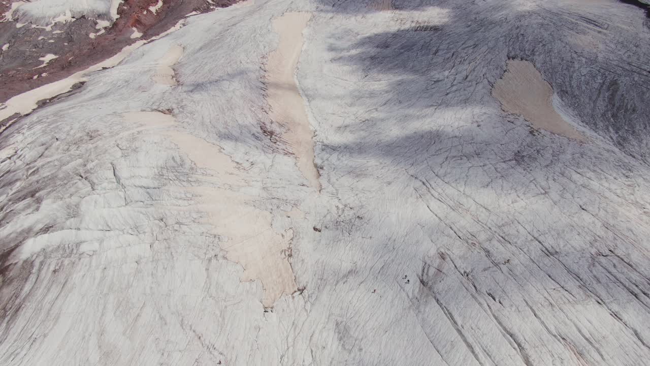 Aerial View of a Glacier on a Mountain Peak