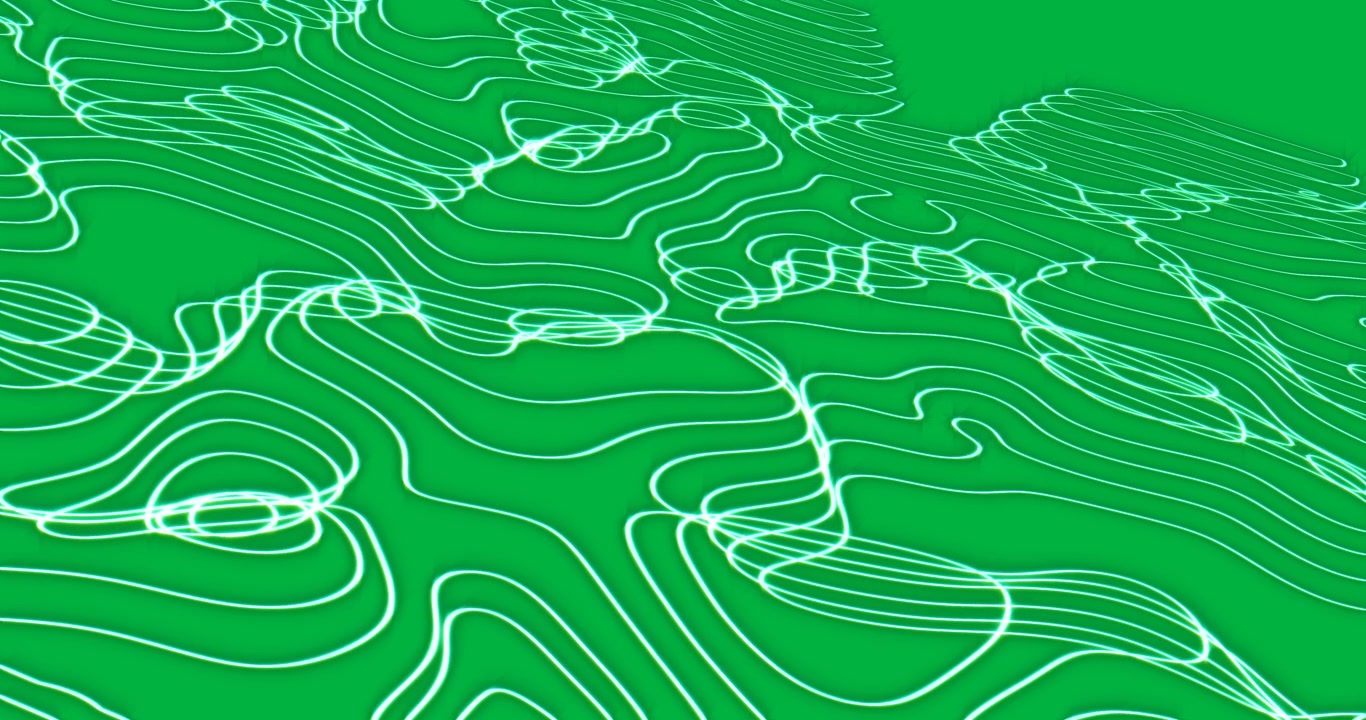 Animazione di linee verde neon su sfondo trasparente.