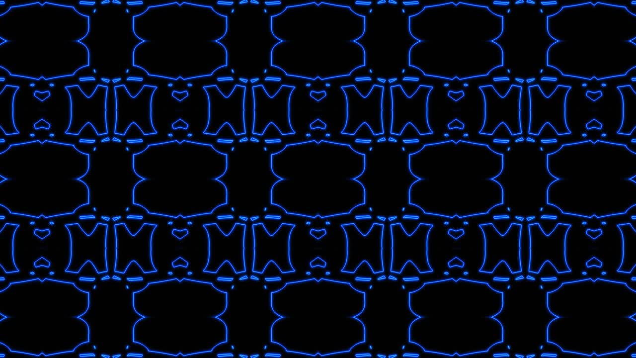 fondo de patrón geometrico sin costuras azul abstracto. rayas abstractas bucle de caleidoscopio. rápido psicodélico colorido kaleidoscopio vj fondo. discoteca fondo de movimiento abstracto. efecto caleidoscope