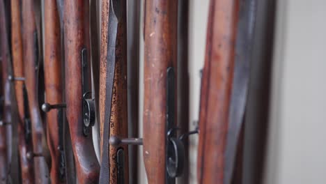 vintage rifles on wall