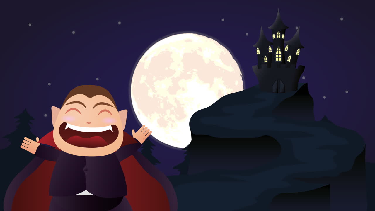 Halloween mørk scene med Dracula-figur