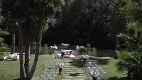 elegant outdoor wedding ceremony by the lake