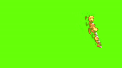 belize twenty dollar bill burning on a green screen