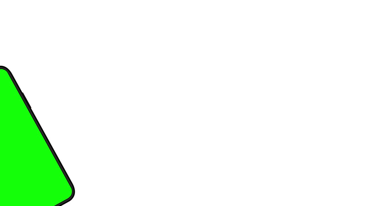 4K animation of moving smartphone mockups.
Green background for chroma key on the smartphone screen.