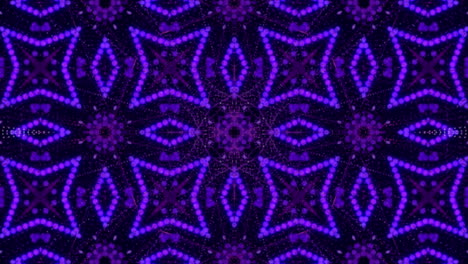 bright purple neon kaleidoscope pattern. floral club mosaic. festive looping animation. fractal change of geometric shapes.