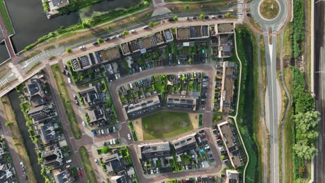 aerial view of a european residential area