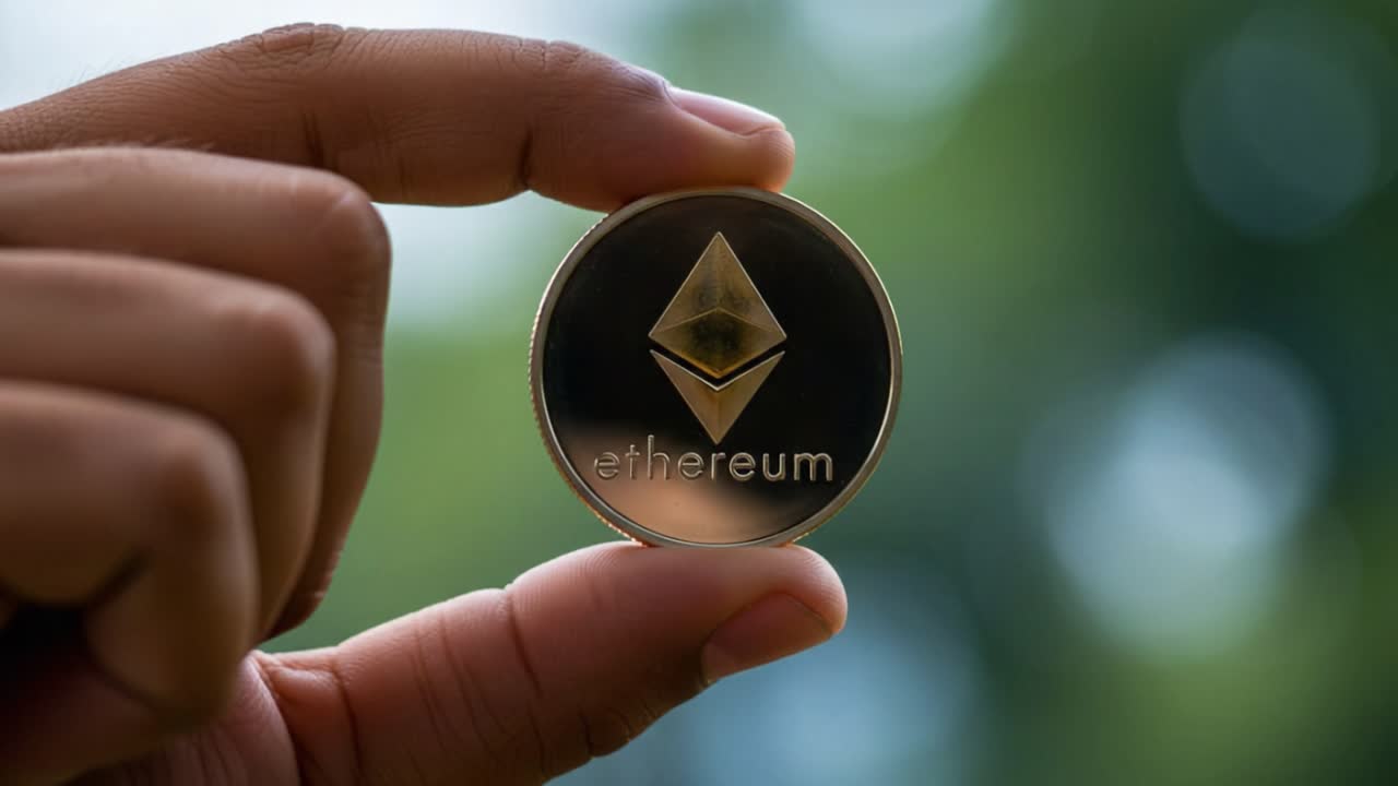 Showcasing the Ethereum Cryptocurrency: A Close-Up of the Iconic Coin Symbolizing the Future of Digital Finance and Blockchain Technology