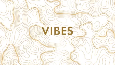 Animation-of-vibes-text-in-gold-letters-with-moving-contour-lines-on-white-background