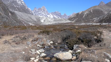 a beautiful view of the himalaya mountains in the everest region of nepal