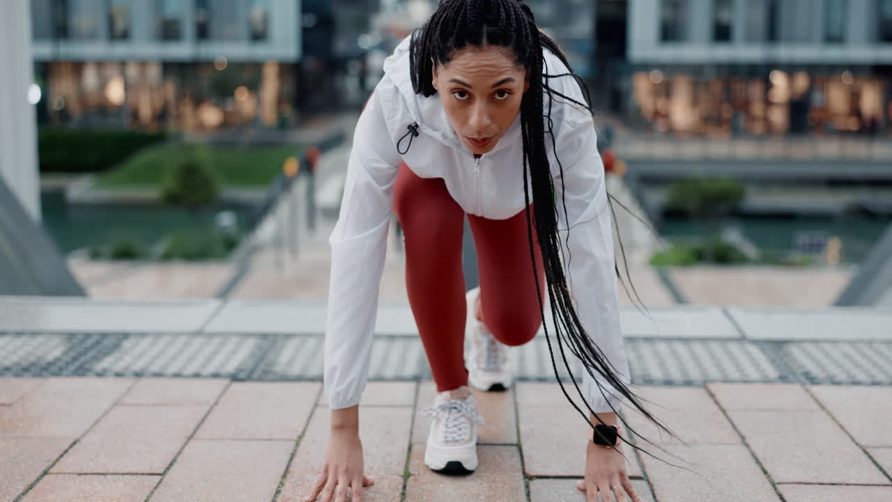 Woman, shoes and tie in running start