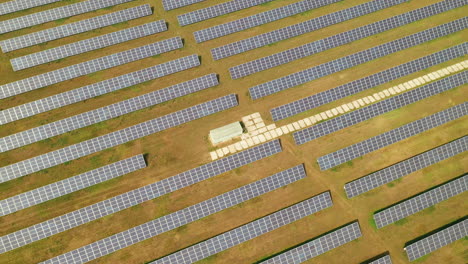 aerial flying up footage of a solar power plant in dobre pole, czech republic