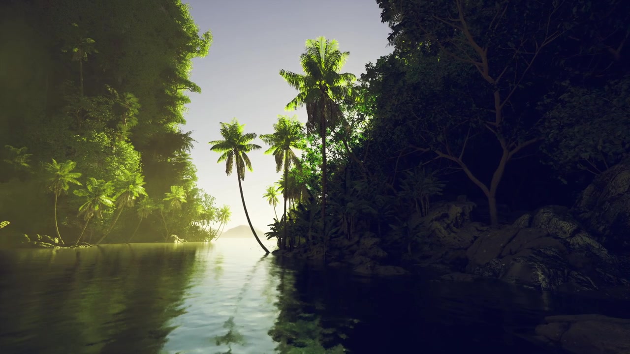 Paesaggio tropicale squisito con acque cristalline e vegetazione lussureggiante
