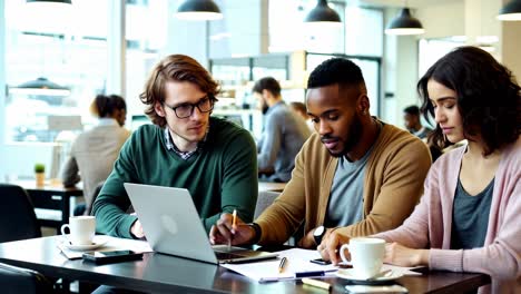 multiethnic business people working together in the office.