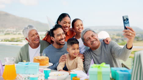 family, birthday and party selfie for kids