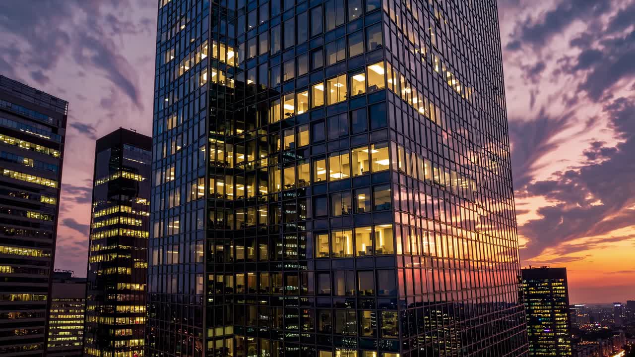 Modern Skyscrapers at Sunset