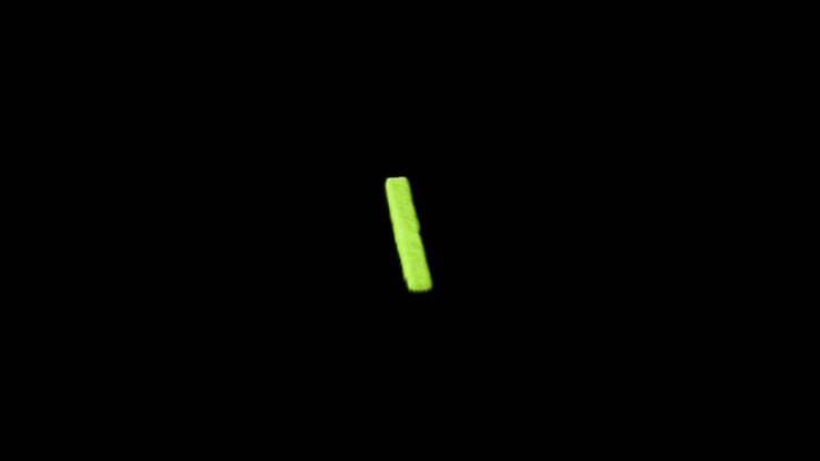 Green line on black background