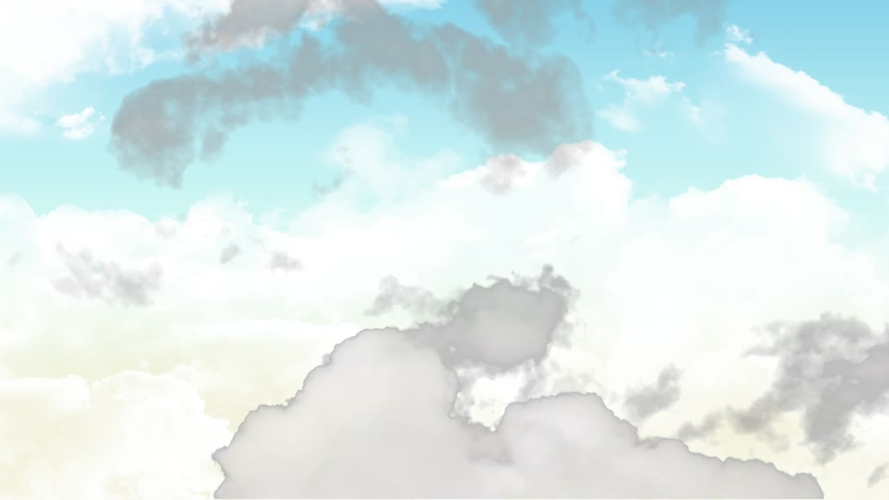 Animation of sky full of moving clouds