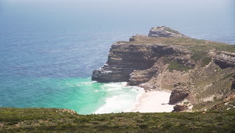 Costa-Escénica-Vista-Desde-Cape-Point,-Ciudad-Del-Cabo,-Sudáfrica---Amplia