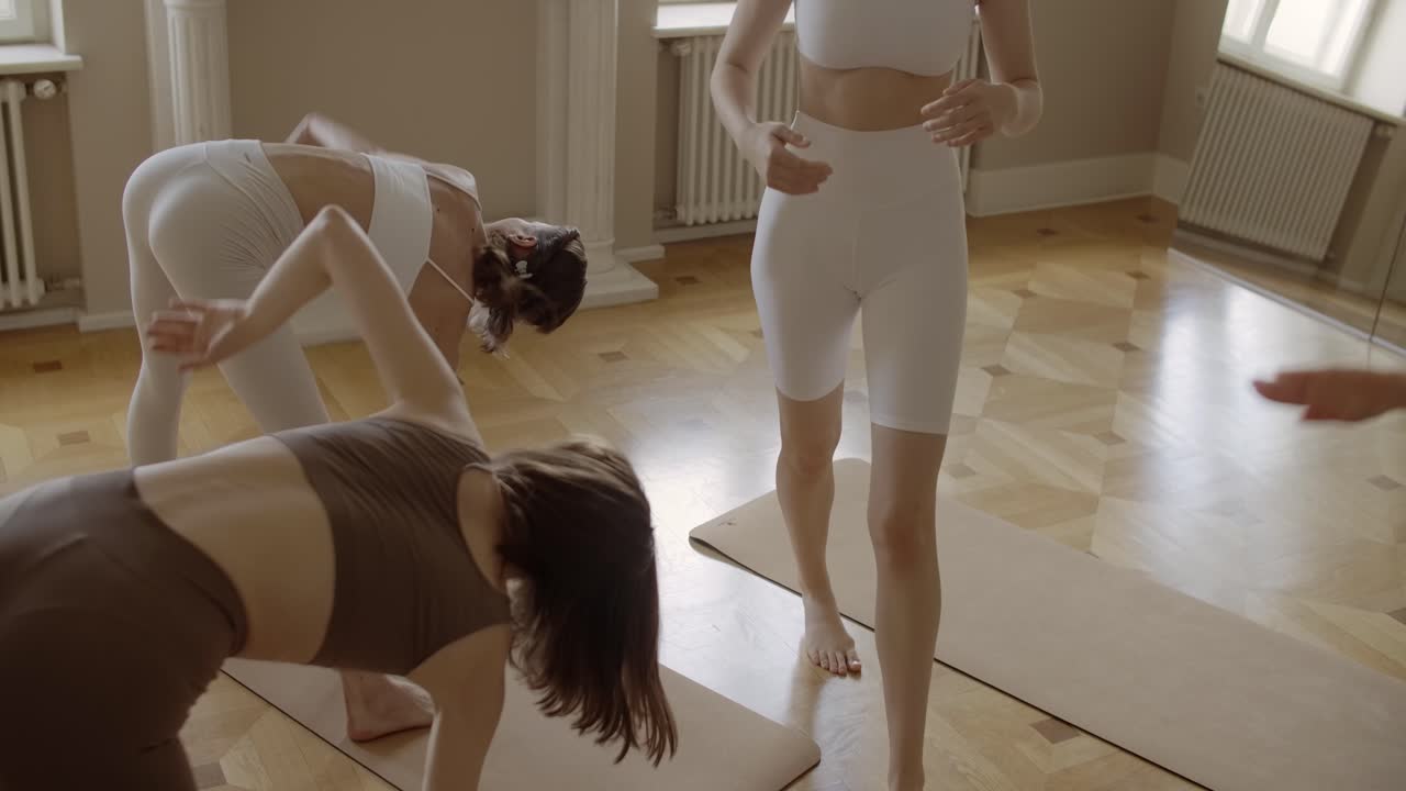 Yoga class with instructor