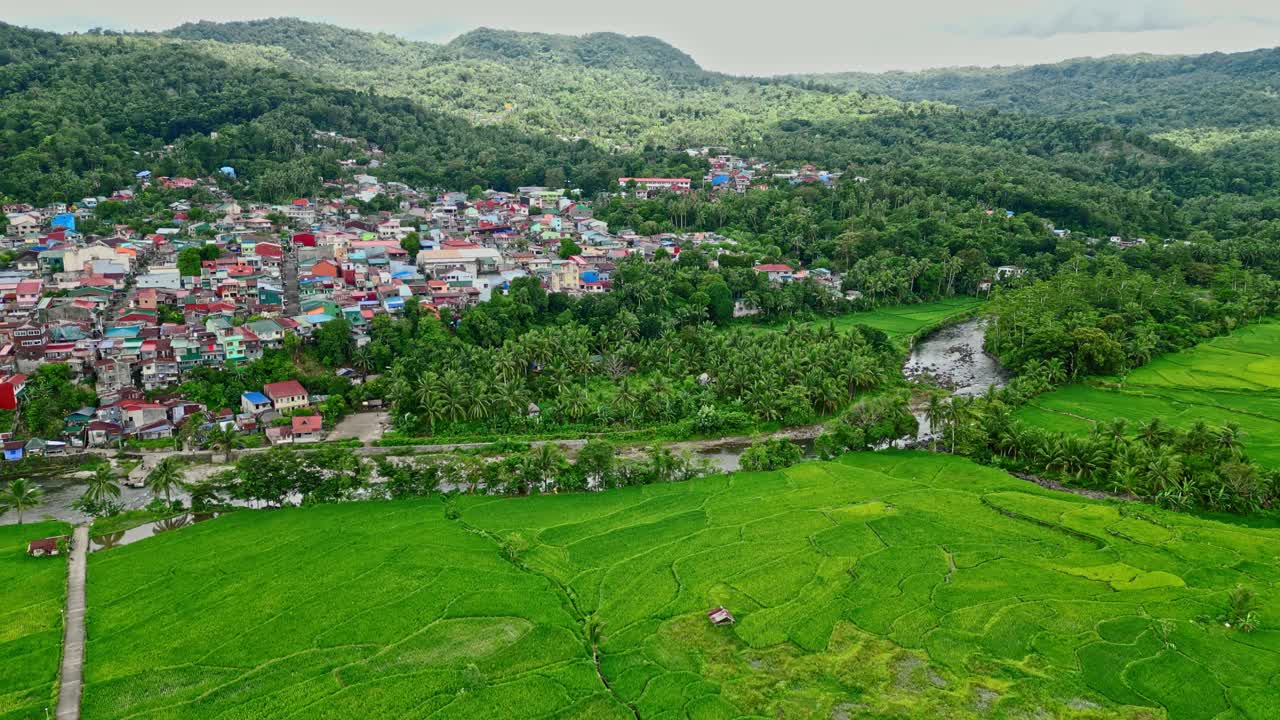 From above, the town of Lucban displays its close proximity to both fertile rice fields and verdant mountain ranges in Quezon Province