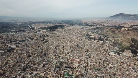 aerial view of old medina in fes, morocco