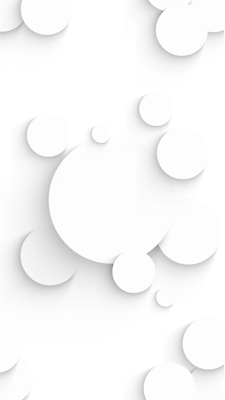 Clean white abstract circle template floating paper layers shadow depth bright minimal design