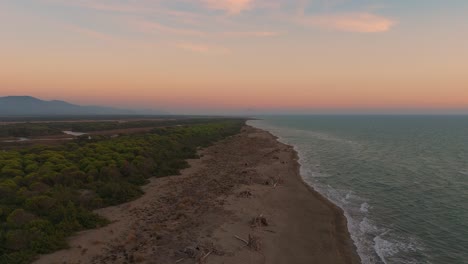 beach sunset with colorful sky and sea