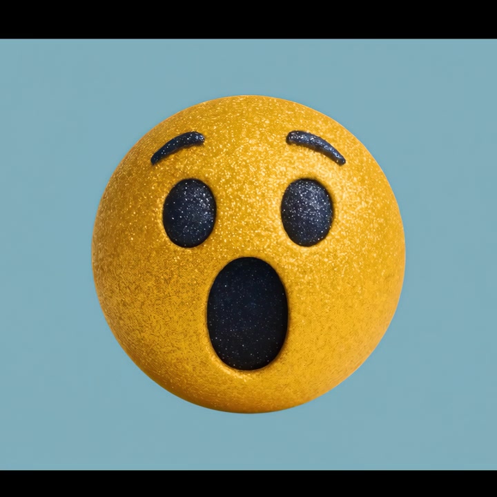 Animated 3D Emoji Showing Shocked and Sad Facial Expressions