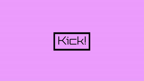 Animation-of-kick-text-on-pink-background