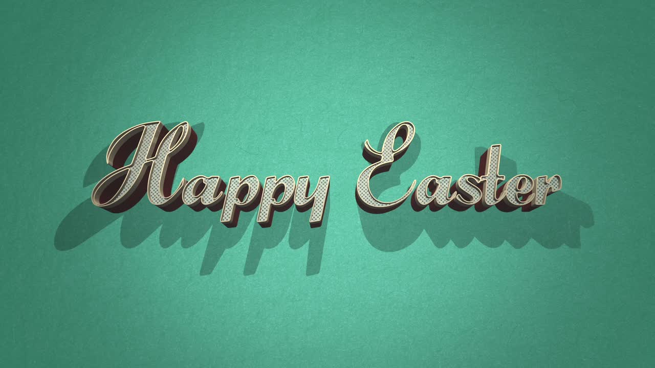 Testo Buona Pasqua retrò su texture vintage verde in stile anni '80.