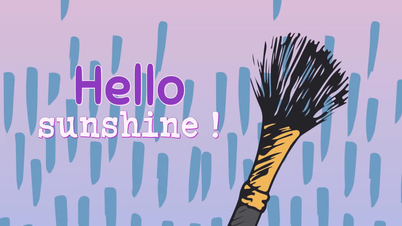 animación de pincel de polvo sobre fondo azul