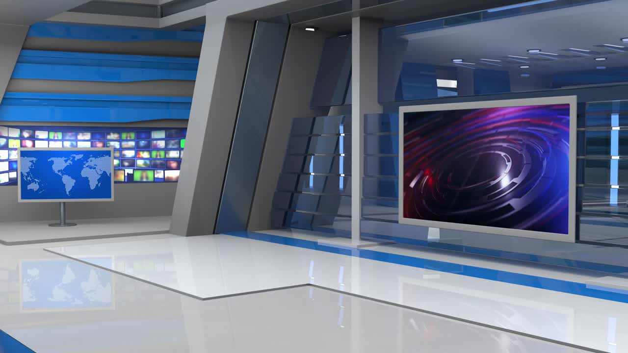 3d 가상 뉴스 스튜디오 배경 루프