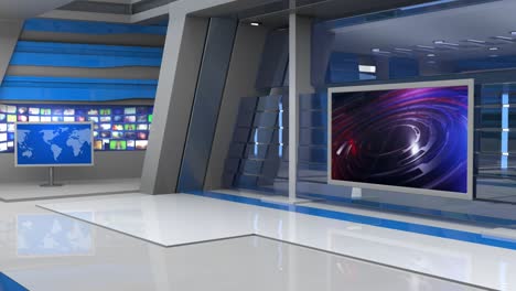 el bucle de fondo del estudio de noticias virtual en 3d