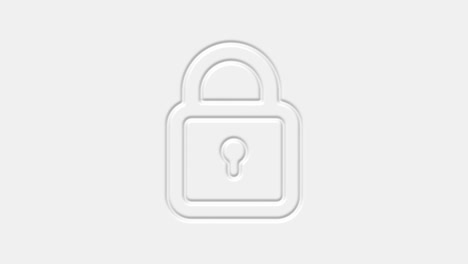 icono de cerradura aislado en fondo blanco. signo de candado. seguridad, seguridad, protección, concepto de privacidad. 4k