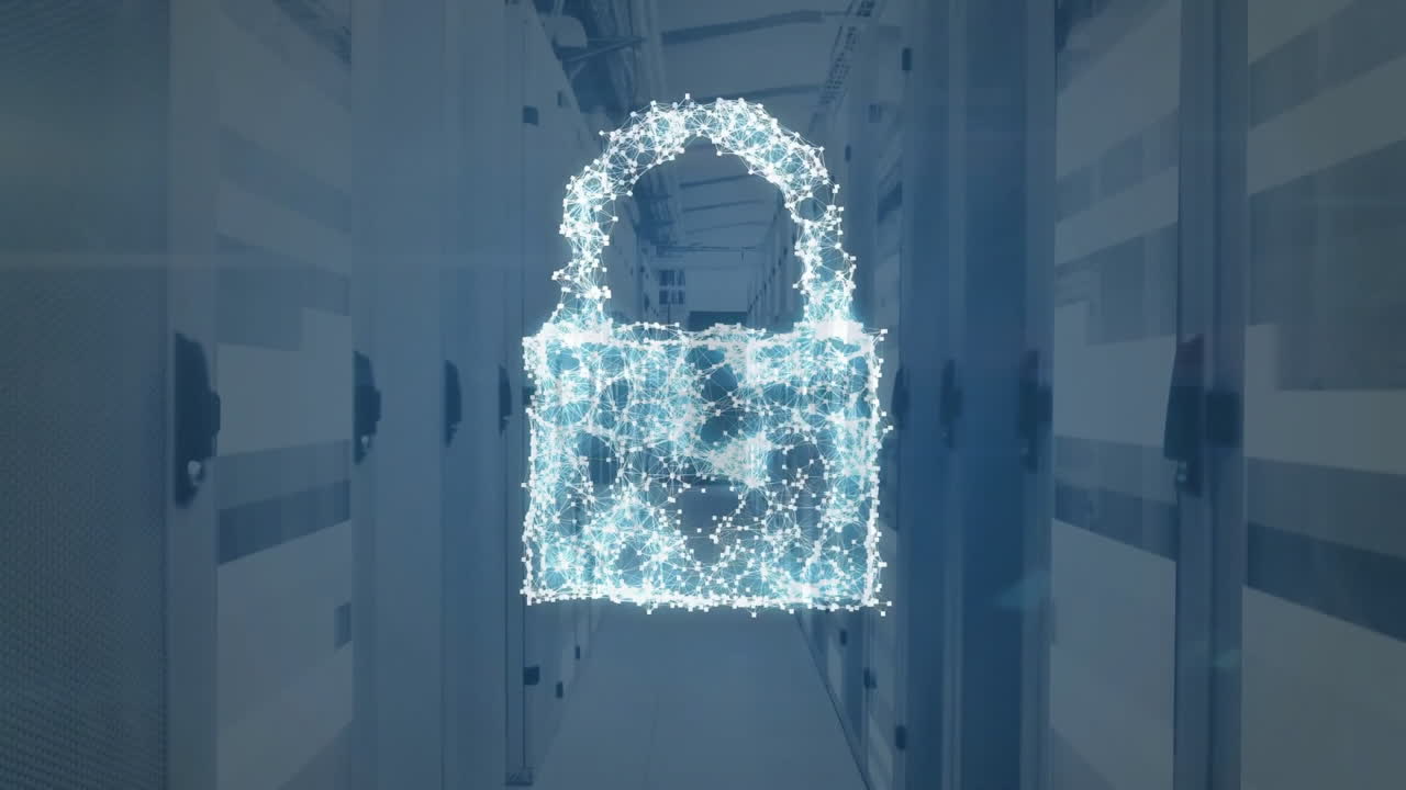 animación del icono del candado en los servidores de la computadora