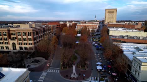 aerial-slow-push-into-spartanburg-sc,-south-carolina-in-4k