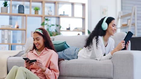 technology, relax and a gay couple in the living