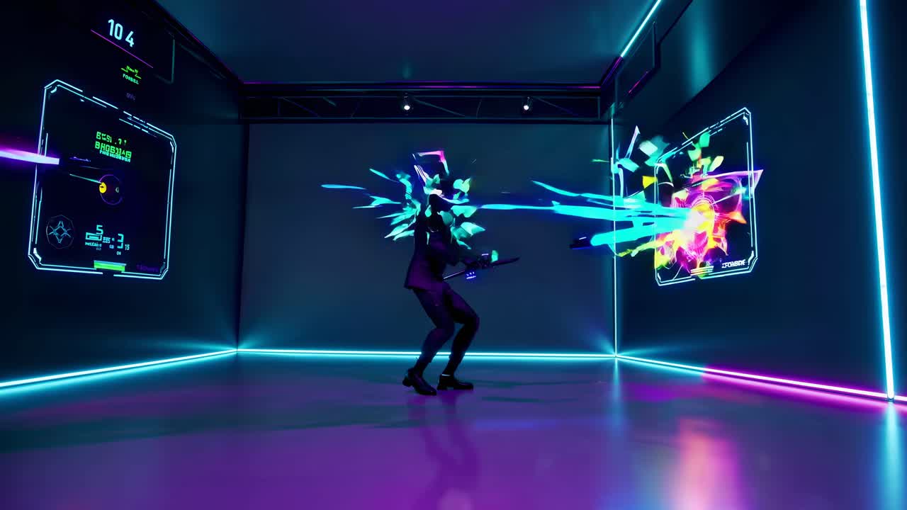 VR Performance with Interactive Projections